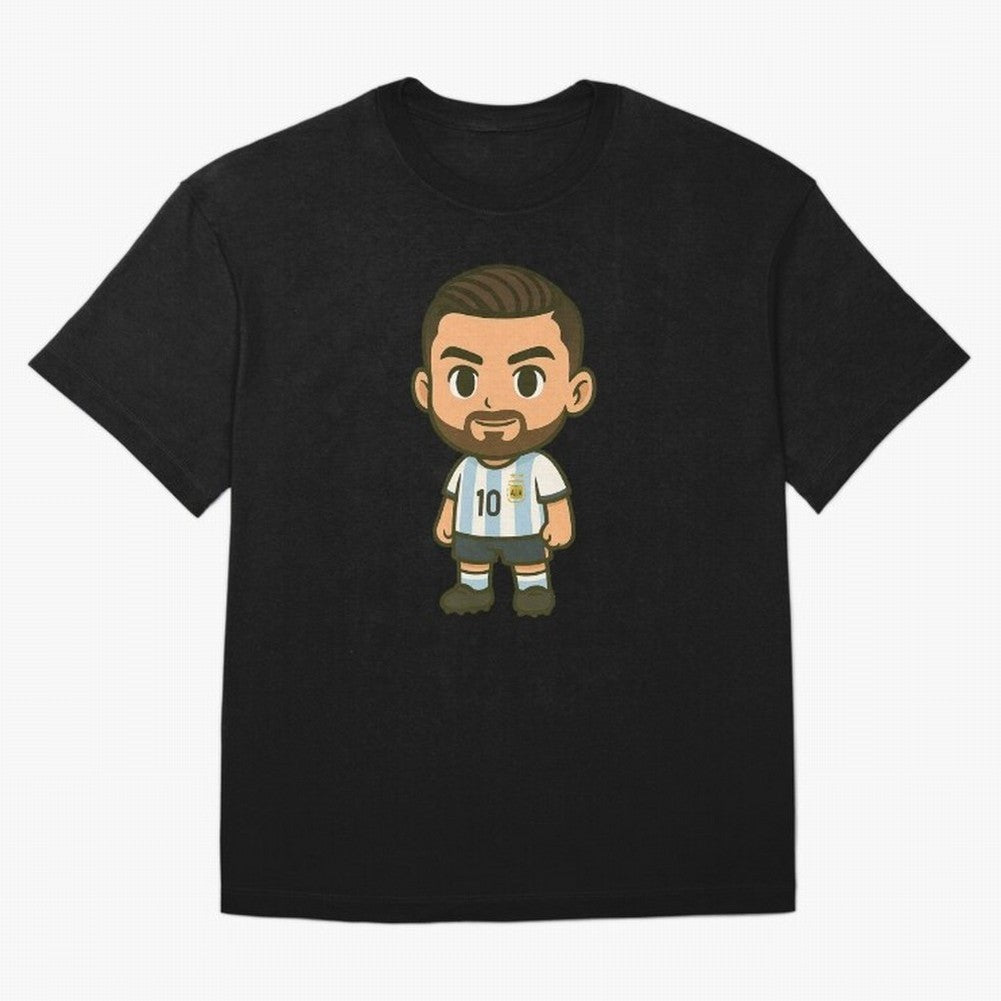 Lionel Messi Cartoon Art Argentina Classic T-Shirt Discover the FIFA World Cup 2026 Group Stage Journey through Messi Highlights, Argentina, France and Brazil Pride, Sports Nostalgia, International Competition, Famous Players and Unforgettable