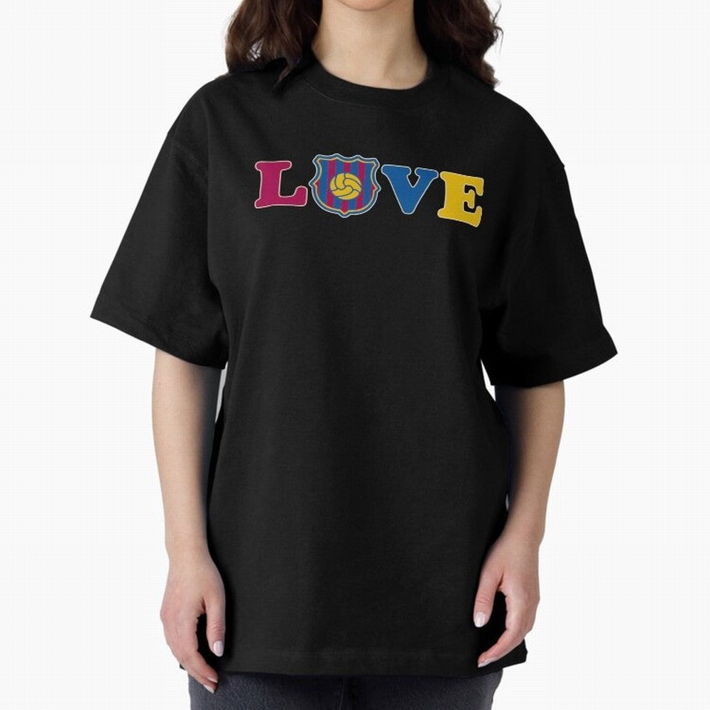 Love Barcelona Oversized T-Shirt Relive Match Day Hype around FIFA World Cup 2026 USA Canada Mexico, Cristiano Ronaldo, Haaland and CR7, England and Germany, Sports Nostalgia, International Competition, Famous Players and Unforgettable Victories;