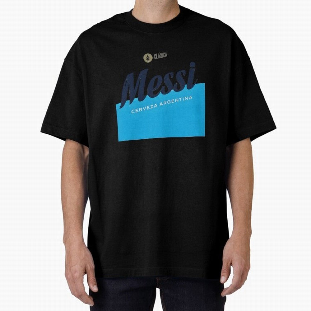 Messi Cerveza Argentina Parody Sticker Classic T-Shirt Experience the Global Stage of Global Football Passion for FIFA World Cup 2026 USA Canada Mexico, Inspired by CR7, Brazil, Championship Spirit, Famous Goals, Roaring Crowds and International