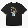 Lionel Messi lifting the World Cup Classic T-Shirt Show Fan Pride Across Global Football Passion for FIFA World Cup 2026 USA Canada Mexico, Driven by Messi, Spain, Football Festival Excitement, Trophy Ambitions, Country Rivalries and Star Player