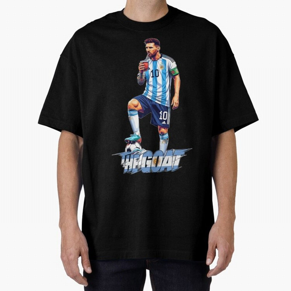 Messi Illustrated Style Drinking Mate ¨C Unique Design by The Goat Classic T-Shirt Join Supporters Worldwide for FIFA World Cup 2026 Group Stage for Fans of Neymar, Haaland and Cristiano Ronaldo and Argentina and Brazil, Bringing Tournament Hype,