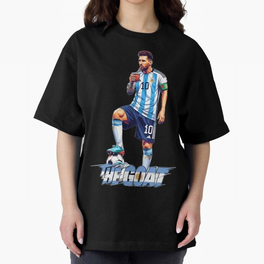 Messi Illustrated Style Drinking Mate ¨C Unique Design by The Goat Classic T-Shirt Join Supporters Worldwide for FIFA World Cup 2026 Group Stage for Fans of Neymar, Haaland and Cristiano Ronaldo and Argentina and Brazil, Bringing Tournament Hype,