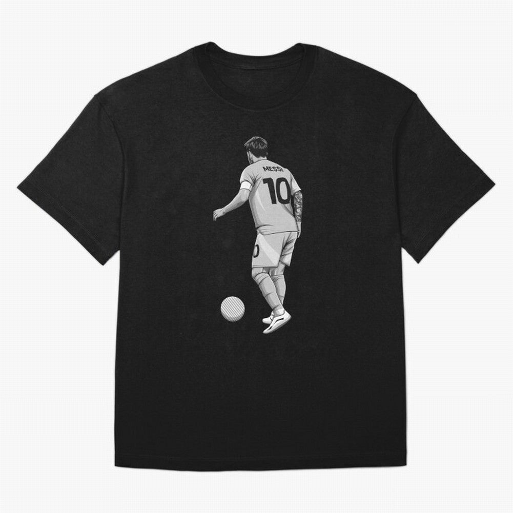 Lionel Messi Black and White Version Classic T-Shirt Bring Supporter Culture to FIFA World Cup 2026 USA Canada Mexico for Fans of Neymar, Haaland and Cristiano Ronaldo and Argentina and Brazil, Bringing Retro Football Energy, Iconic Rivalries,