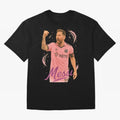 Lionel Messi Inter Miami Art ¨C Pink Jersey Football Icon Tribute	 Oversized T-Shirt Feel International Energy from FIFA World Cup 2026 USA Canada Mexico Spirit, Capturing Argentina and Brazil, Messi, Championship Spirit, Famous Goals, Roaring