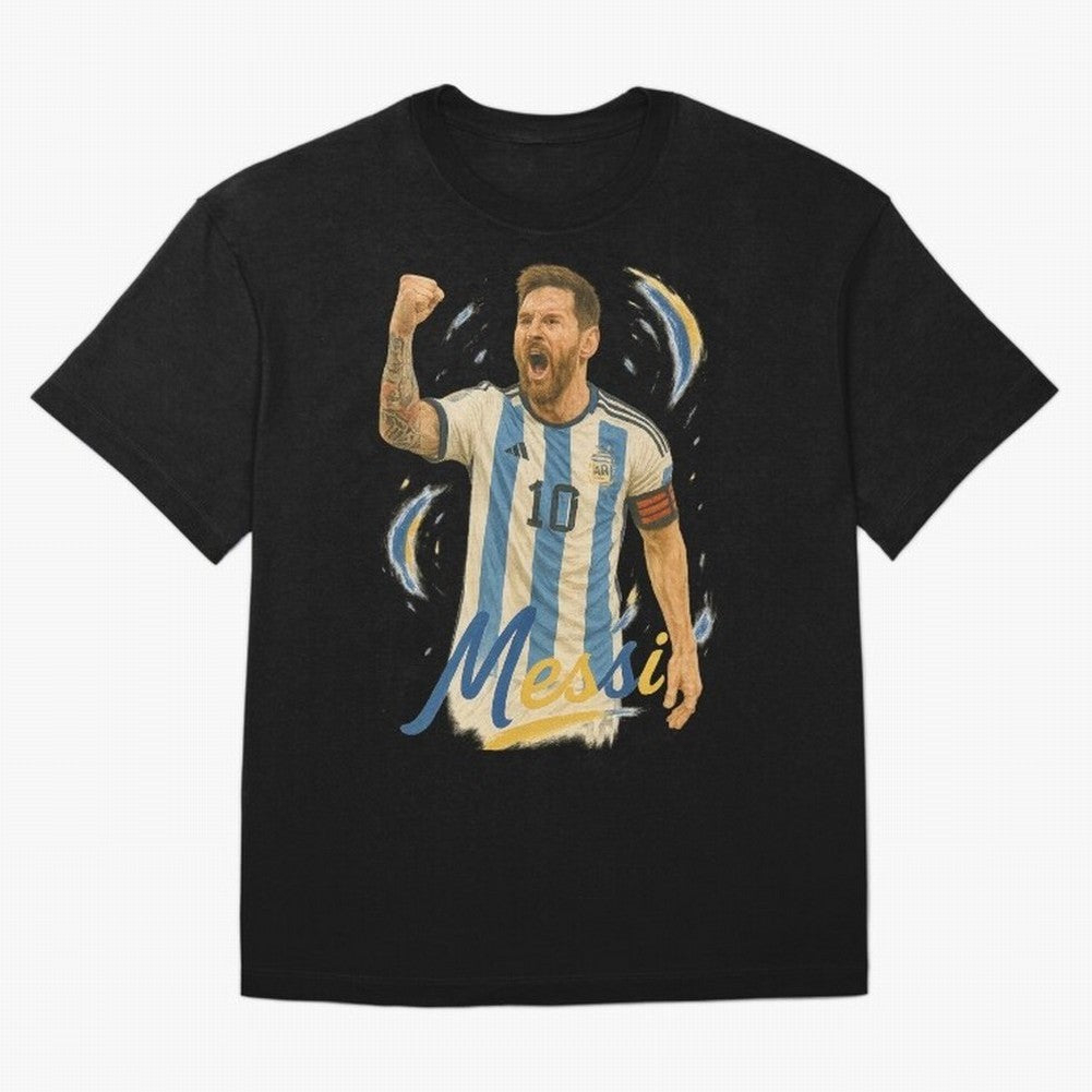 Lionel Messi Argentina Art ¨C Iconic World Cup Champion Tribute Design	 Oversized T-Shirt Feel International Energy from Match Day Hype around FIFA World Cup 2026 Group Stage, CR7 and Messi, Netherlands, Supporter Pride, Iconic Celebrations,