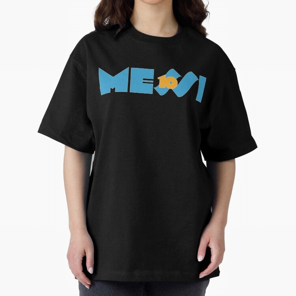 Messi 10 Oversized T-Shirt Bring a Champion Mindset to FIFA World Cup 2026 Group Stage Spirit, Highlighting Argentina, France and Brazil, Haaland and Mbappe, Championship Spirit, Famous Goals, Roaring Crowds and International Football Unity; Built