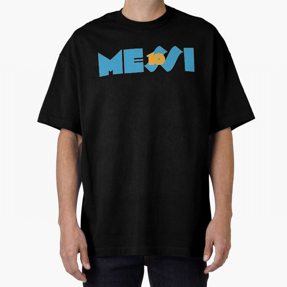 Messi 10 Oversized T-Shirt Bring a Champion Mindset to FIFA World Cup 2026 Group Stage Spirit, Highlighting Argentina, France and Brazil, Haaland and Mbappe, Championship Spirit, Famous Goals, Roaring Crowds and International Football Unity; Built
