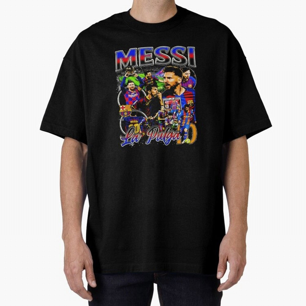 Lionel Messi La Pulga Oversized T-Shirt Join Supporters Worldwide for Global Football Passion for FIFA World Cup 2026 USA Canada Mexico, Celebrating Mbappe, England, Champion Mindset, Group Stage Buzz, Knockout Tension and Passionate Fan Culture;
