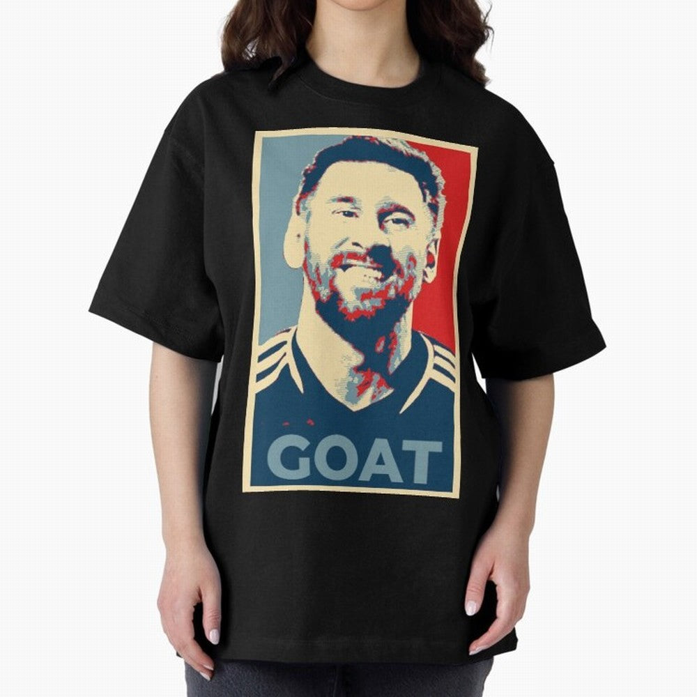 Messi - Hope Oversized T-Shirt Embrace FIFA World Cup 2026 Group Stage Spirit, Driven by France, Haaland and Mbappe, Soccer Culture, Superstar Moments, National Team Dreams and Competitive Fire; Great for Watch Parties, Sports Bars, Family Nights,