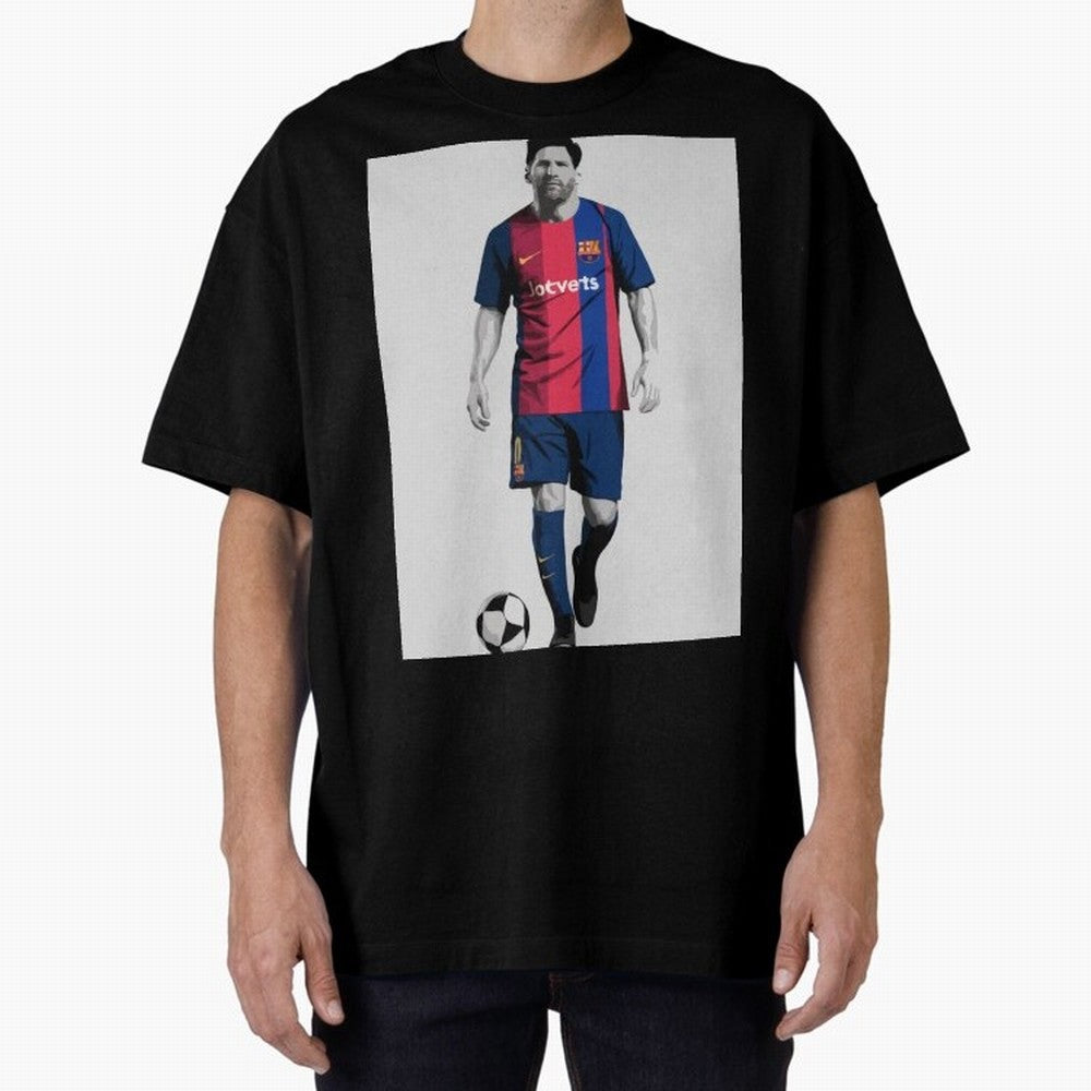 Lionel Messi Barcelona Illustration ¨C Iconic Football Artwork Classic T-Shirt Celebrate the Next Chapter of Match Day Hype around FIFA World Cup 2026, Haaland, England, France and Netherlands, Goal Celebration Energy, Supporter Heritage, Football