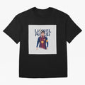 Stylized Lionel Messi Barcelona Illustration ¨C Iconic Football Artwork Oversized T-Shirt Celebrate the Next Chapter of FIFA World Cup 2026 Spirit, Made for Brazil, Portugal and Argentina, Messi, Neymar and Mbappe, Football Passion, Legendary