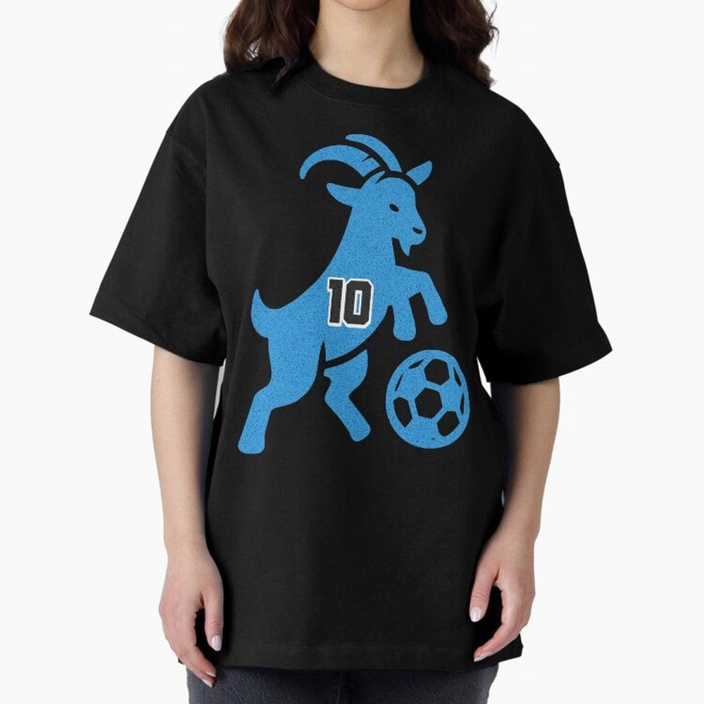 GOAT 10 Football Oversized T-Shirt Join the Countdown to FIFA World Cup 2026 USA Canada Mexico for Fans of Cristiano Ronaldo and Portugal, Spain and Germany, Bringing Sports Nostalgia, International Competition, Famous Players and Unforgettable