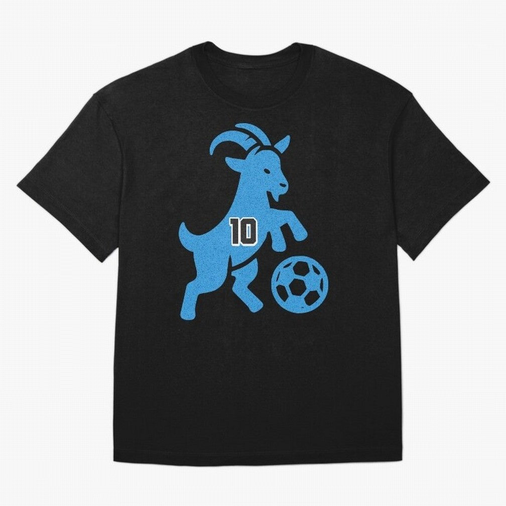 GOAT 10 Football Oversized T-Shirt Join the Countdown to FIFA World Cup 2026 USA Canada Mexico for Fans of Cristiano Ronaldo and Portugal, Spain and Germany, Bringing Sports Nostalgia, International Competition, Famous Players and Unforgettable