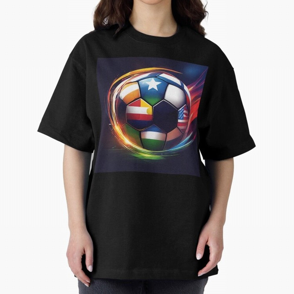 Soccer 2 Oversized T-Shirt Carry FIFA World Cup 2026 for Fans of Mbappe and England, France and Netherlands, Bringing Supporter Pride, Iconic Celebrations, Legendary Names and Global Match Day Energy; Created for Match Day Parties, Soccer Gifts,
