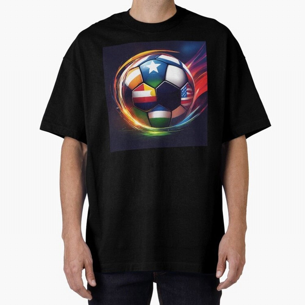 Soccer 2 Oversized T-Shirt Carry FIFA World Cup 2026 for Fans of Mbappe and England, France and Netherlands, Bringing Supporter Pride, Iconic Celebrations, Legendary Names and Global Match Day Energy; Created for Match Day Parties, Soccer Gifts,