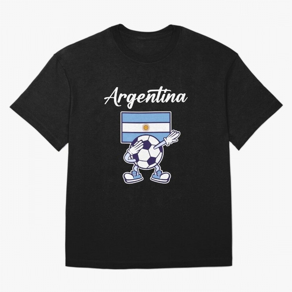 ARGENTINA - Dabbing Football Soccer Ball - ARGENTINA Oversized T-Shirt Back Your Heroes with Match Day Hype around FIFA World Cup 2026 Group Stage, CR7, Brazil, Portugal and Argentina, Fan Favorite Moments, National Team Passion, Big Match Drama