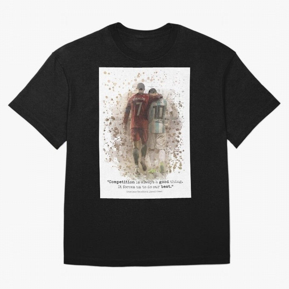 Cristiano Ronaldo Messi Soccer Quote Poster Oversized T-Shirt Unlock the FIFA World Cup 2026 USA Canada Mexico Journey through Mbappe and Neymar Highlights, Brazil Pride, Game Day Rituals, Football Legends, Country Pride and the Road to the Final;