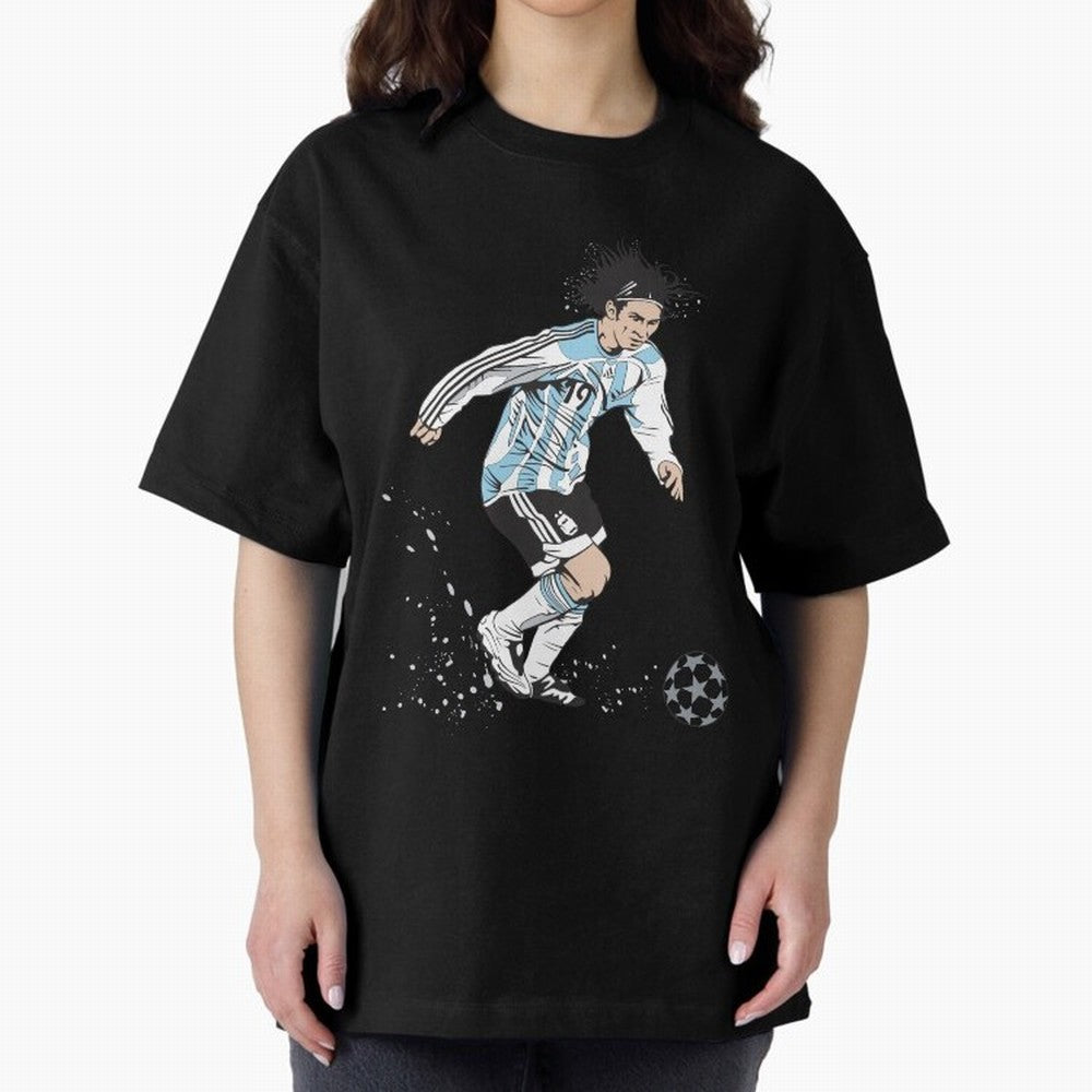 Lionel Messi runner Oversized T-Shirt Create FIFA World Cup 2026 USA Canada Mexico for Fans of Cristiano Ronaldo, Haaland and CR7 and Argentina, Bringing Match Day Excitement, Supporter Culture, Golden Goals and Global Football Passion; Perfect for