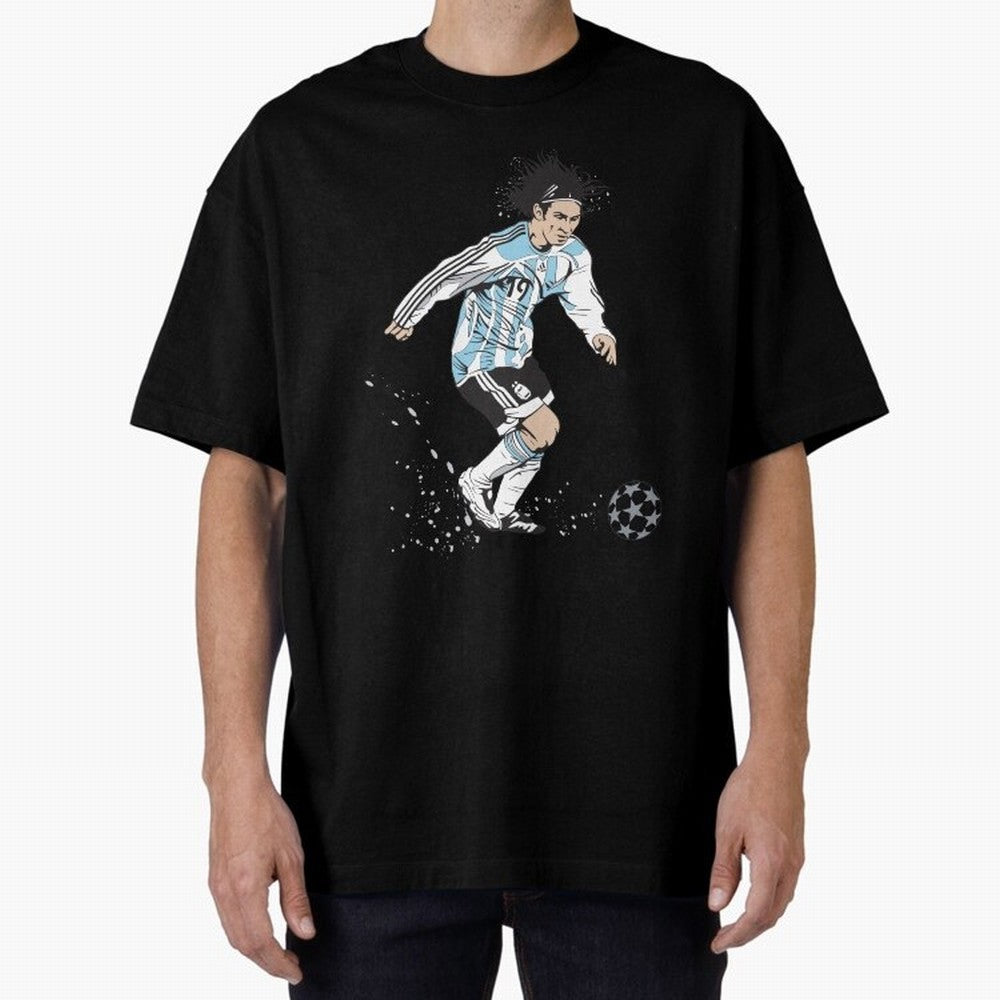 Lionel Messi runner Oversized T-Shirt Create FIFA World Cup 2026 USA Canada Mexico for Fans of Cristiano Ronaldo, Haaland and CR7 and Argentina, Bringing Match Day Excitement, Supporter Culture, Golden Goals and Global Football Passion; Perfect for