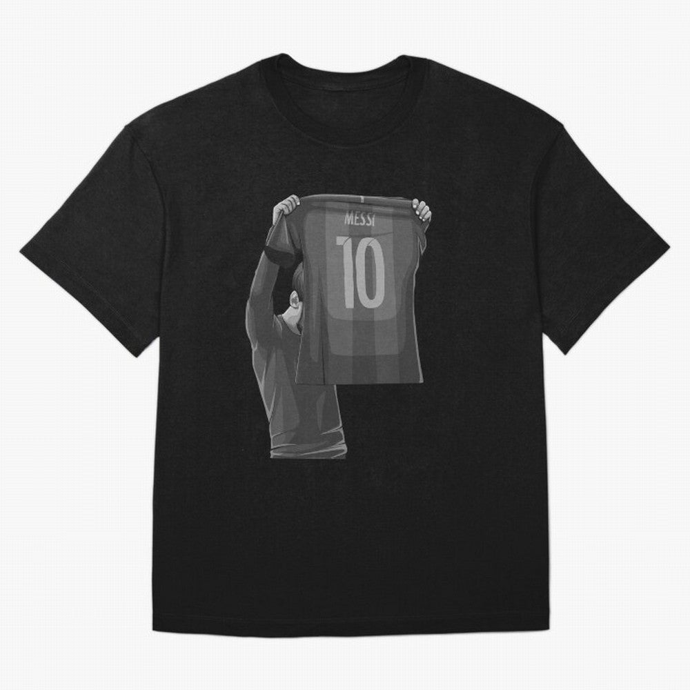 Lionel Messi Black and White Version Oversized T-Shirt Join Supporters Worldwide for Global Football Passion for FIFA World Cup 2026 USA Canada Mexico, Celebrating Mbappe, England, Champion Mindset, Group Stage Buzz, Knockout Tension and Passionate