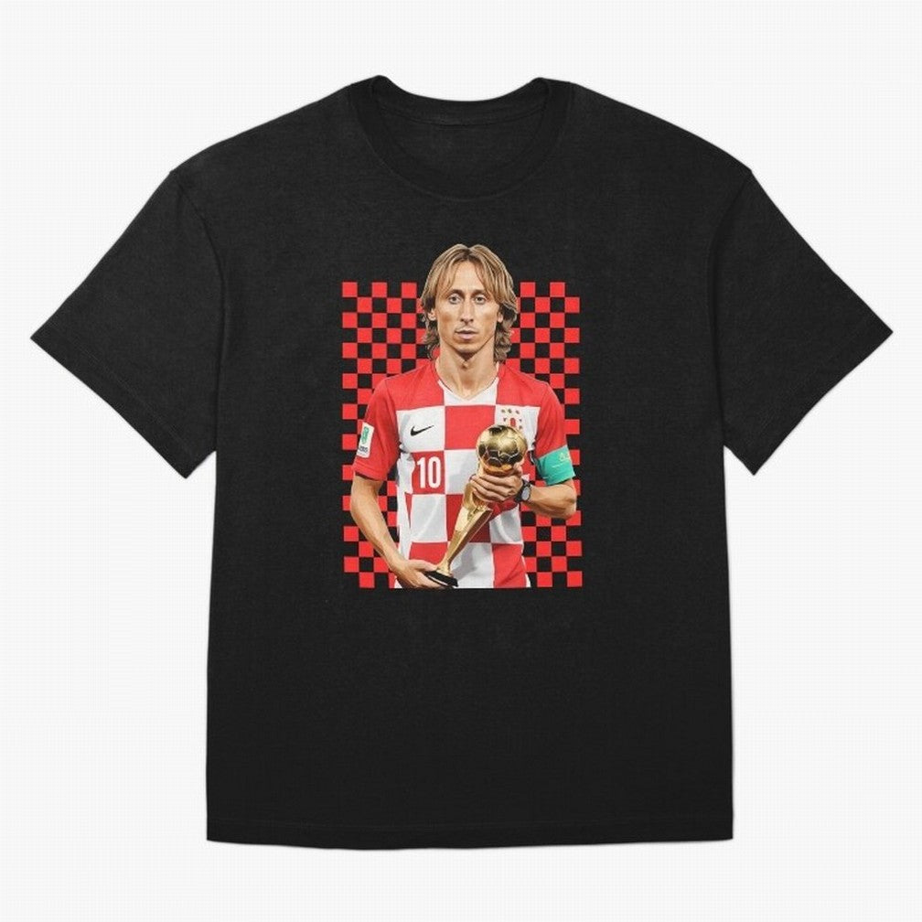 Luka Modric Ballon d'Or Graphic Essential T-Shirt Feel Match Day Hype around FIFA World Cup 2026, Cristiano Ronaldo, Haaland and CR7, England, France and Netherlands, Retro Football Energy, Iconic Rivalries, Trophy Chase Drama and Stadium