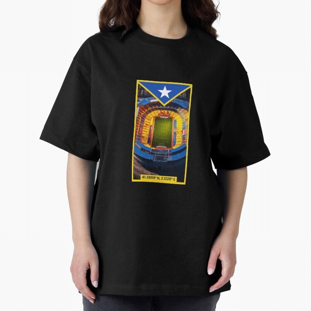 Barcelona Stadium Coordinates Graphic Essential T-Shirt Represent the Passion of FIFA World Cup 2026 Group Stage Spirit, Driven by Brazil, Portugal and Argentina, Messi and Cristiano Ronaldo, Supporter Pride, Iconic Celebrations, Legendary Names