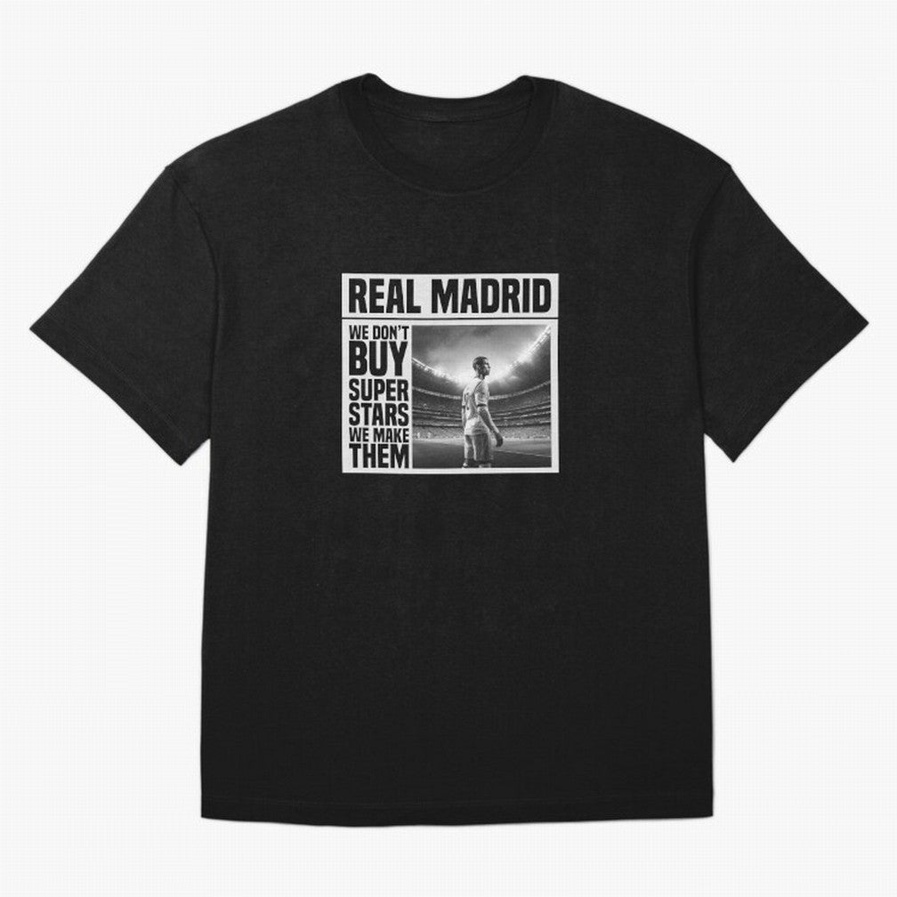 Real Madrid Makes Superstars Essential T-Shirt Bring Trophy Dreams to FIFA World Cup 2026 Inspired by Cristiano Ronaldo, Haaland and CR7, Spain Energy, Worldwide Fan Energy, Dramatic Goals, Stadium Lights and Championship Celebrations; Made for Die