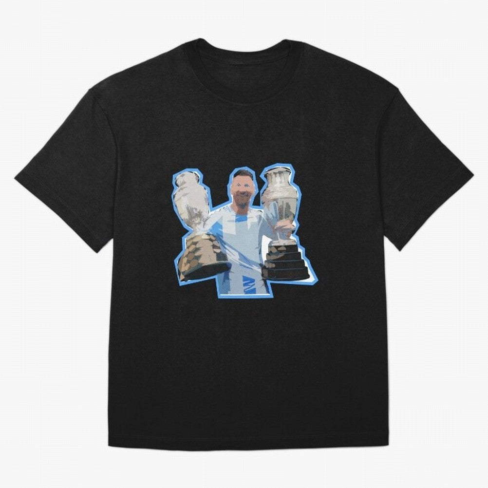 Leo Messi Double Copa Classic T-Shirt Build Match Day Hype around FIFA World Cup 2026 Group Stage, CR7 and Messi, Germany, Global Supporter Spirit, Legendary Goals, National Colors and Tournament Celebration; Built for Supporters Chasing Trophy