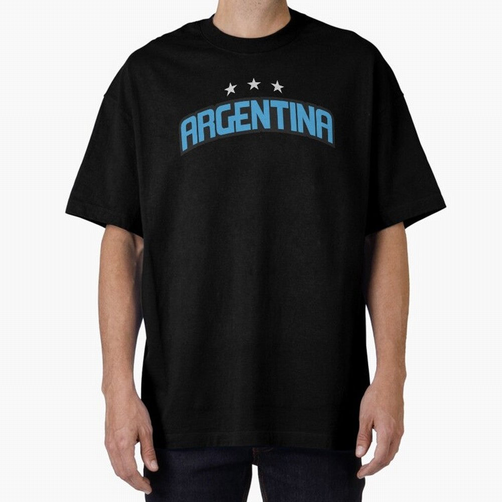 Argentina 3 Stars Classic T-Shirt Showcase FIFA World Cup 2026 USA Canada Mexico Spirit, Centered on Germany, Mbappe and Neymar, Vintage Soccer Flavor, Modern Football Stars, National Flags and Final Night Emotion; Ideal for Fans Who Follow Messi,