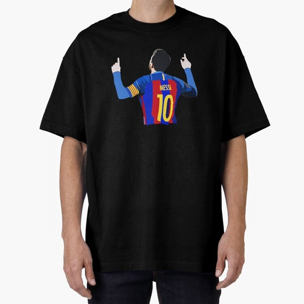 Lionel Messi vector art Oversized T-Shirt Feel the Trophy Chase of FIFA World Cup 2026 for Fans of CR7 and Messi and England, France and Netherlands, Bringing Tournament Hype, Historic Matchups, Family Viewing Parties and Global Sports Pride;