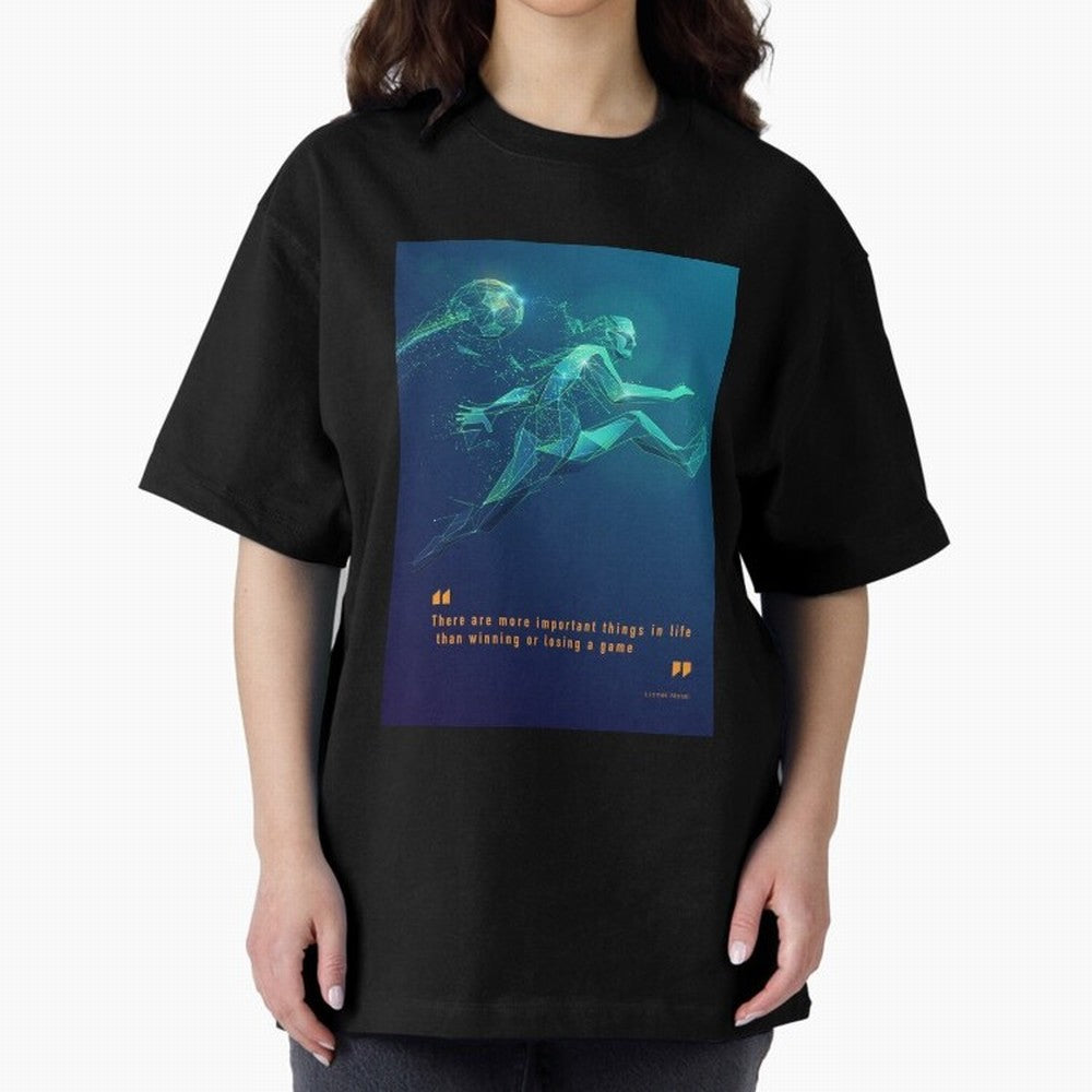 soccer football graphic Lionel Messi quotes Oversized T-Shirt Show Passion for the Stars of Global Football Passion for FIFA World Cup 2026 Group Stage, Connected to Neymar, England, France and Netherlands, Soccer Culture, Superstar Moments,