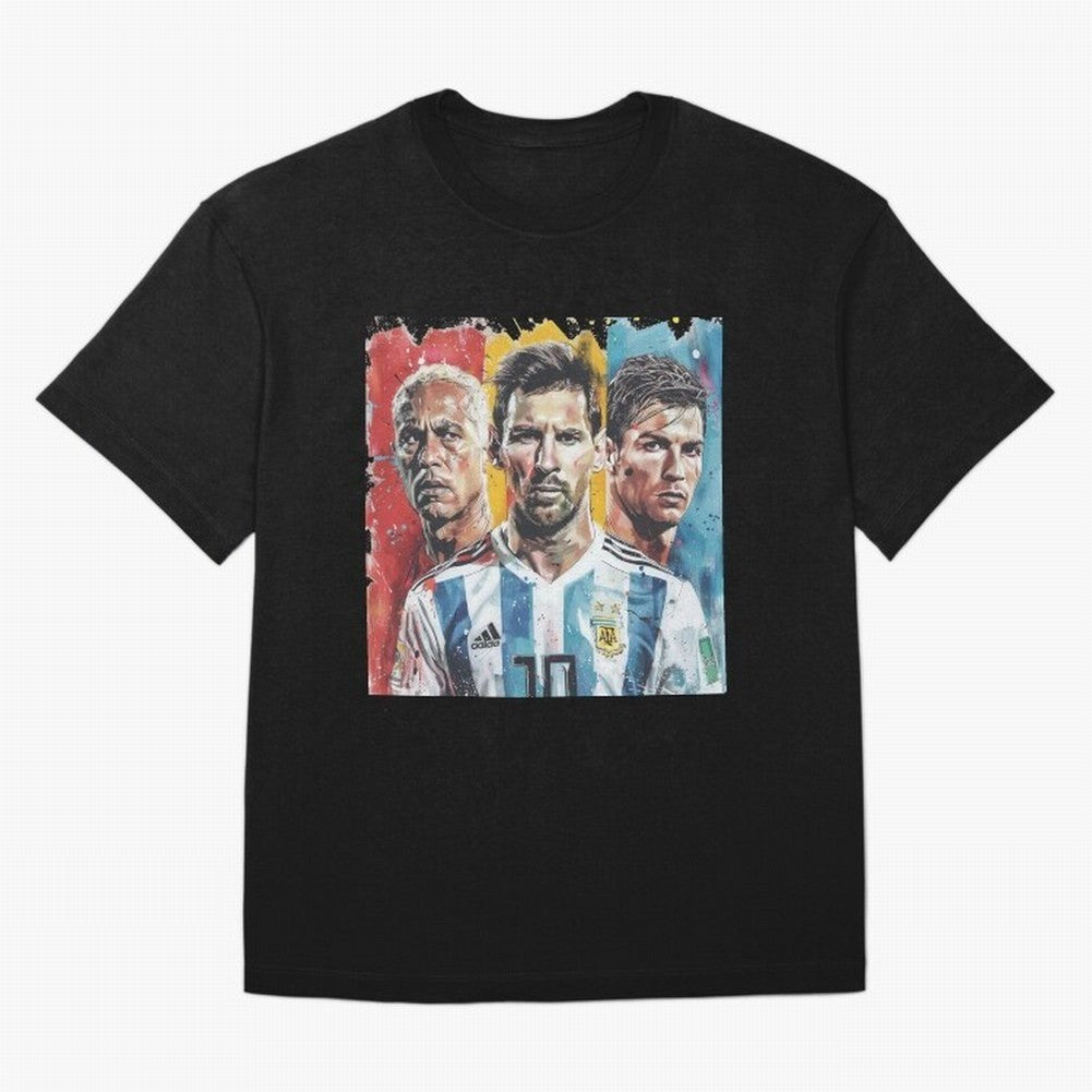 TOP 3 Soccer Players Classic T-Shirt Relive FIFA World Cup 2026 Centered on CR7 and Messi, Spain Energy, Vintage Soccer Flavor, Modern Football Stars, National Flags and Final Night Emotion; Built for Supporters Chasing Trophy Dreams, Final Match