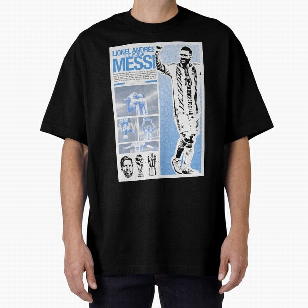 The Flea Lionel Messi Oversized T-Shirt Turn Football Passion into Global Football Passion for FIFA World Cup 2026 USA Canada Mexico, Highlighting Messi, CR7 and Mbappe, Brazil, Portugal and Argentina, Vintage Soccer Flavor, Modern Football Stars,