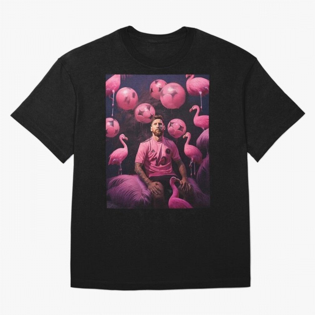 Flamingo Fantasy: Messi's Miami Elegance Active T-Shirt Unlock Match Day Hype around FIFA World Cup 2026 Group Stage, Haaland, Brazil, Football Festival Excitement, Trophy Ambitions, Country Rivalries and Star Player Buzz; Great for Supporters Who