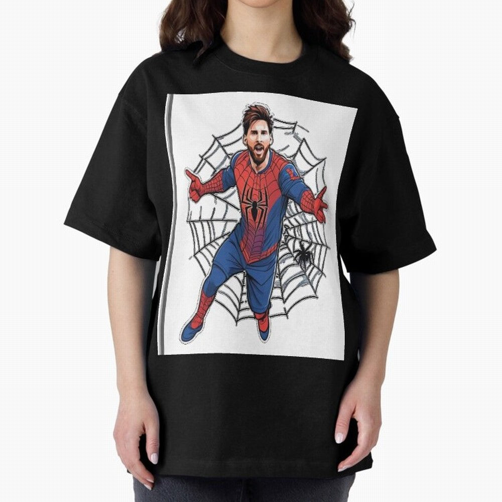 Lionel Messi Spider Oversized T-Shirt Step into FIFA World Cup 2026 Spirit, Built around Argentina, France and Brazil, Messi, CR7 and Mbappe, Match Day Excitement, Supporter Culture, Golden Goals and Global Football Passion; Perfect for Fans,