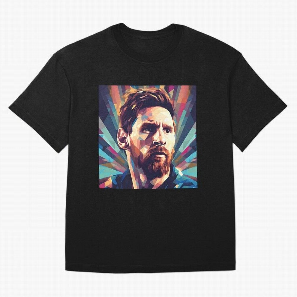 Lionel Messi Portrait Abstract Digital Art, Football Player Classic T-Shirt Bring a Champion Mindset to FIFA World Cup 2026 USA Canada Mexico Spirit, Inspired by Netherlands, Mbappe, Stadium Chants, National Pride, Trophy Dreams and Unforgettable