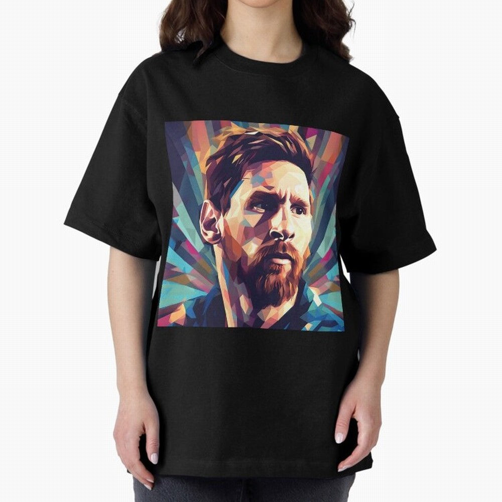 Lionel Messi Portrait Abstract Digital Art, Football Player Classic T-Shirt Bring a Champion Mindset to FIFA World Cup 2026 USA Canada Mexico Spirit, Inspired by Netherlands, Mbappe, Stadium Chants, National Pride, Trophy Dreams and Unforgettable