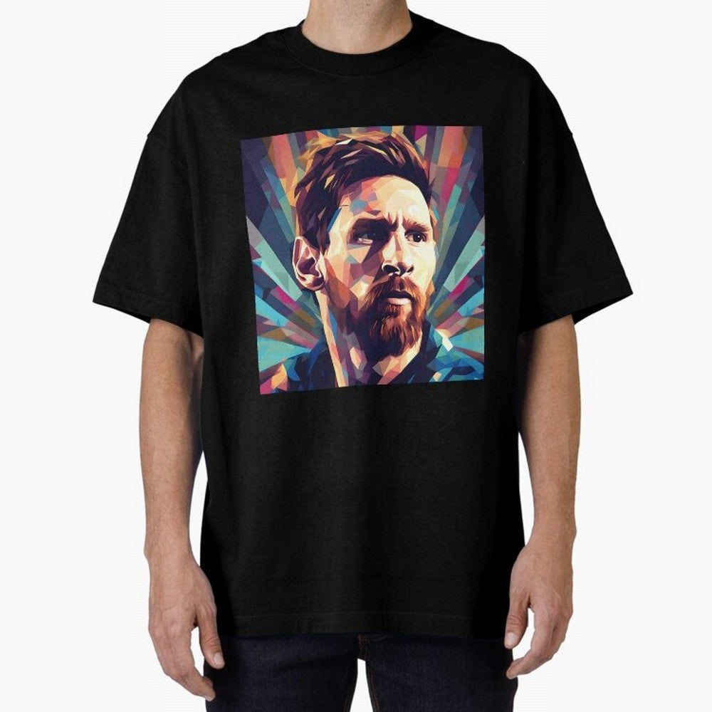 Lionel Messi Portrait Abstract Digital Art, Football Player Classic T-Shirt Bring a Champion Mindset to FIFA World Cup 2026 USA Canada Mexico Spirit, Inspired by Netherlands, Mbappe, Stadium Chants, National Pride, Trophy Dreams and Unforgettable