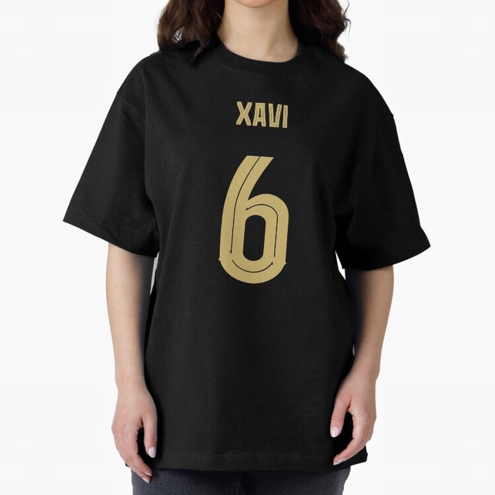 Xavi 6 Barcelona Oversized T-Shirt Mark Match Day Hype around FIFA World Cup 2026 Group Stage, CR7, England, Match Day Excitement, Supporter Culture, Golden Goals and Global Football Passion; Perfect for Supporters Who Want Bold Football Energy,