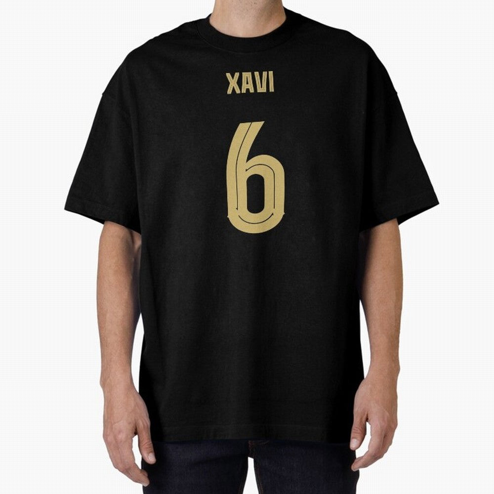 Xavi 6 Barcelona Oversized T-Shirt Mark Match Day Hype around FIFA World Cup 2026 Group Stage, CR7, England, Match Day Excitement, Supporter Culture, Golden Goals and Global Football Passion; Perfect for Supporters Who Want Bold Football Energy,
