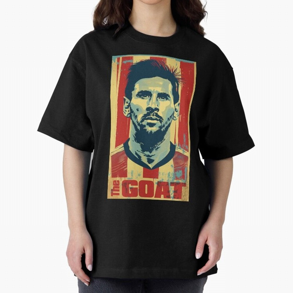 Messi The GOAT Graphic poster design Premium T-Shirt Support Your Favorite Stars during FIFA World Cup 2026 Group Stage Highlighting Cristiano Ronaldo, Haaland and CR7, Brazil Energy, Game Day Rituals, Football Legends, Country Pride and the Road