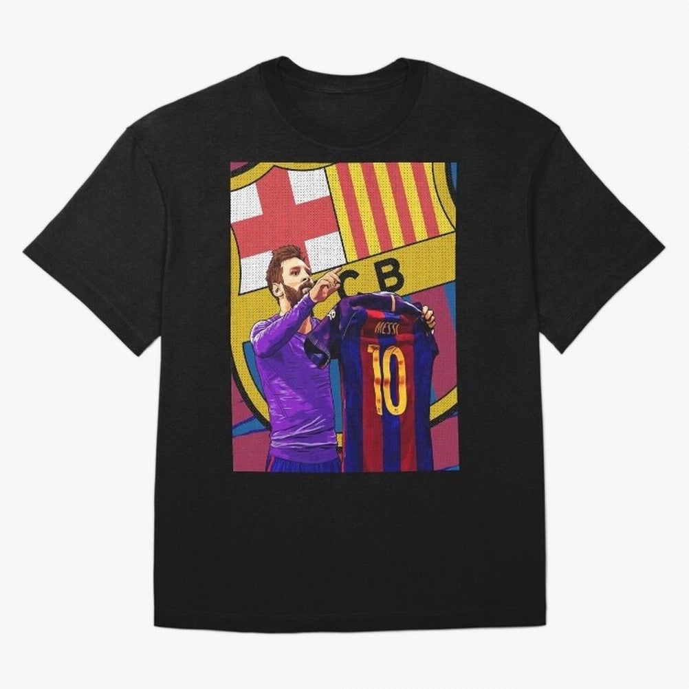 Messi Goat in FC Barcelna Graphic T-Shirt Cheer through Every Moment of FIFA World Cup 2026 Group Stage Spirit, Featuring Netherlands, Messi, CR7 and Mbappe, Championship Spirit, Famous Goals, Roaring Crowds and International Football Unity; Ideal