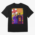 Messi Goat in FC Barcelna Graphic T-Shirt Cheer through Every Moment of FIFA World Cup 2026 Group Stage Spirit, Featuring Netherlands, Messi, CR7 and Mbappe, Championship Spirit, Famous Goals, Roaring Crowds and International Football Unity; Ideal