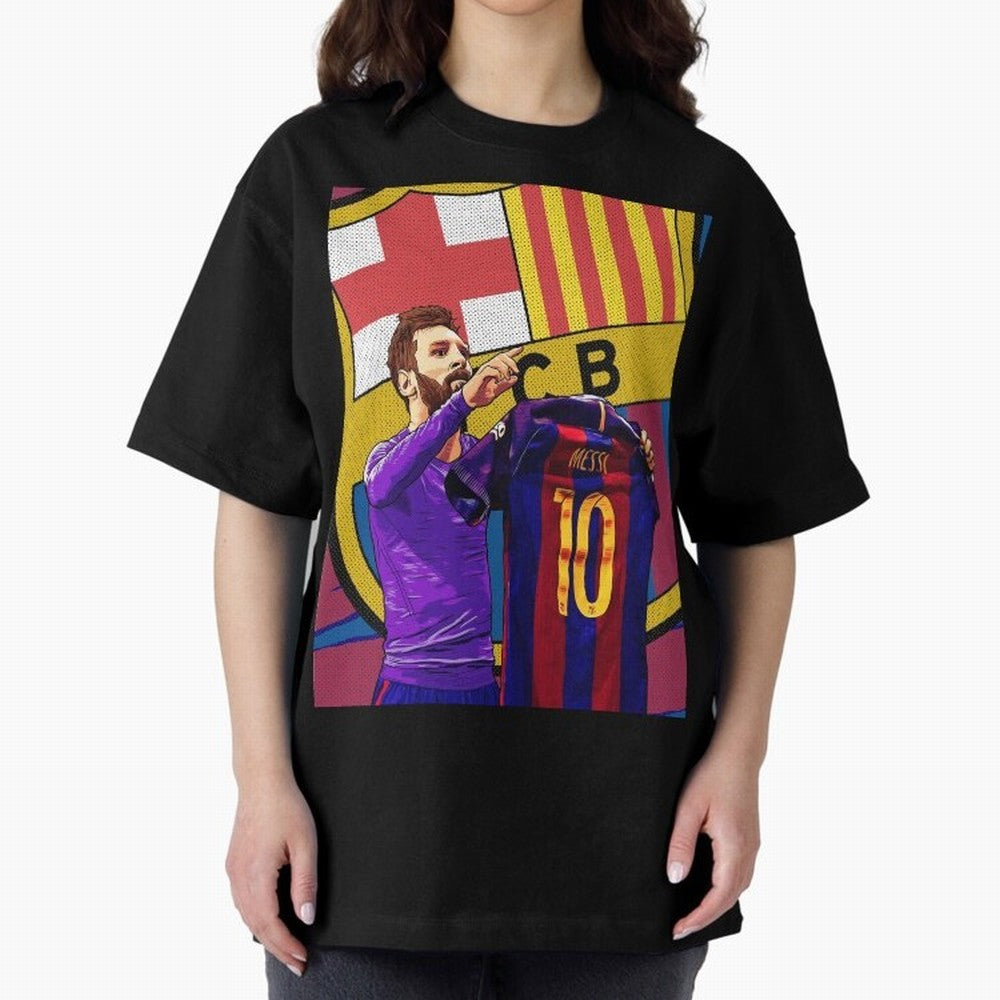 Messi Goat in FC Barcelna Graphic T-Shirt Cheer through Every Moment of FIFA World Cup 2026 Group Stage Spirit, Featuring Netherlands, Messi, CR7 and Mbappe, Championship Spirit, Famous Goals, Roaring Crowds and International Football Unity; Ideal