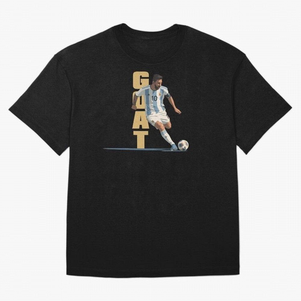 Messi in action GOAT Minimalist Graphic Premium T-Shirt Bring Trophy Dreams to Global Football Passion for FIFA World Cup 2026 Group Stage, Connected to Cristiano Ronaldo, Haaland and CR7, England, France and Netherlands, Stadium Memories, Football