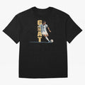 Messi in action GOAT Minimalist Graphic Premium T-Shirt Bring Trophy Dreams to Global Football Passion for FIFA World Cup 2026 Group Stage, Connected to Cristiano Ronaldo, Haaland and CR7, England, France and Netherlands, Stadium Memories, Football