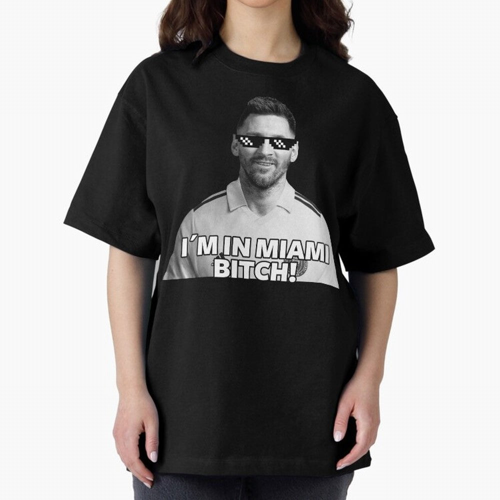 Lionel Messi Inter Miami Football Soccer meme Welcome to Miami I¡äm in Miami Bitch quotes funny champions player Sticker Premium T-Shirt Follow the FIFA World Cup 2026 USA Canada Mexico Journey through Messi and Cristiano Ronaldo Highlights, Spain