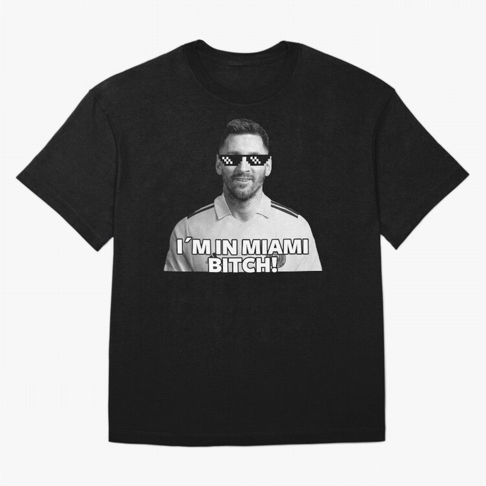 Lionel Messi Inter Miami Football Soccer meme Welcome to Miami I¡äm in Miami Bitch quotes funny champions player Sticker Premium T-Shirt Follow the FIFA World Cup 2026 USA Canada Mexico Journey through Messi and Cristiano Ronaldo Highlights, Spain