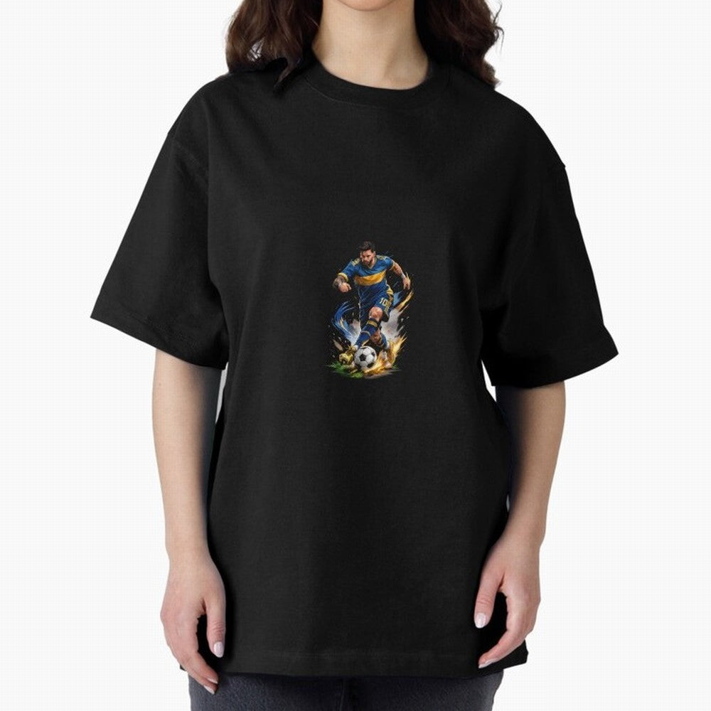 Messi Footballer Premium T-Shirt Remember Iconic Moments from FIFA World Cup 2026 Connected to Neymar, Brazil Energy, Football History, Final Match Energy, Crowd Noise and Once in a Lifetime Moments; Great for Watch Parties, Sports Bars, Family