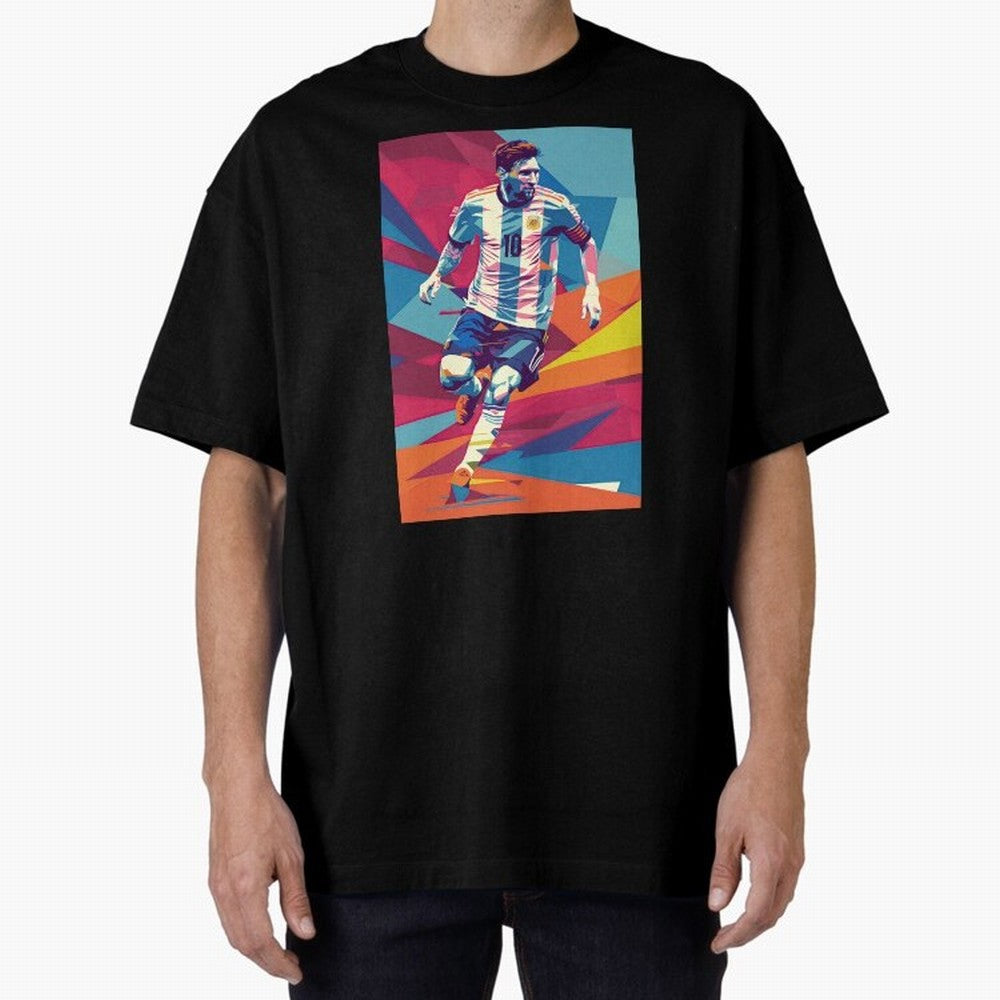 Messi in action Graphic poster design Premium T-Shirt Carry National Pride through FIFA World Cup 2026 USA Canada Mexico Spirit, Driven by Spain, Neymar, Haaland and Cristiano Ronaldo, Stadium Memories, Football Loyalty, International Chants and